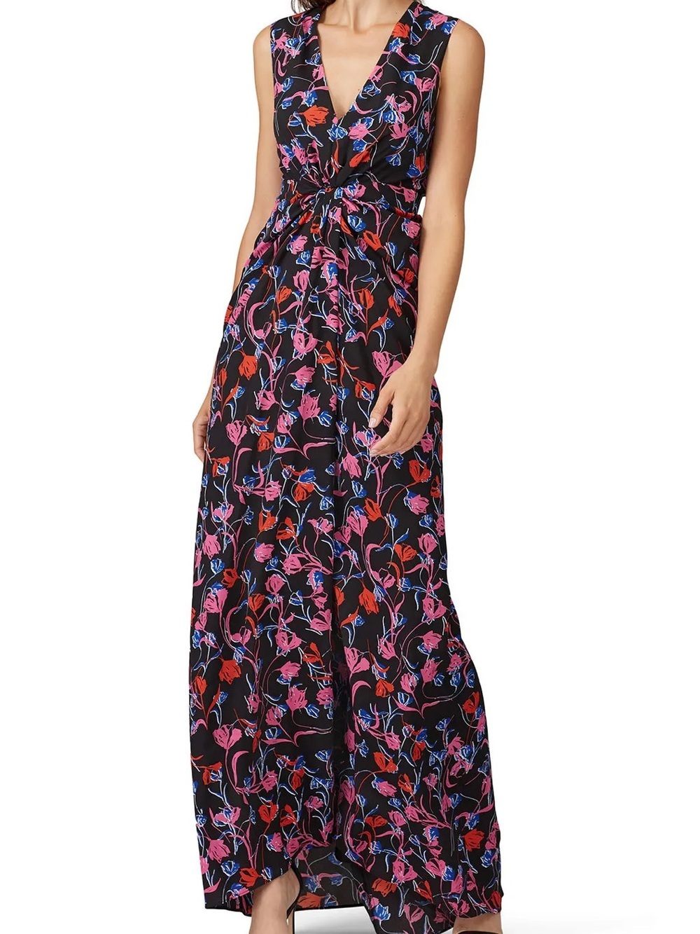 Thakoon Collective Tulip Floral Gown Floral V-Neck Maxi Dress Print Size 4